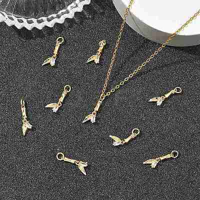 SHEGRACE Brass Micro Pave Clear Cubic Zirconia Pendants XGRQ4N099-712G-1