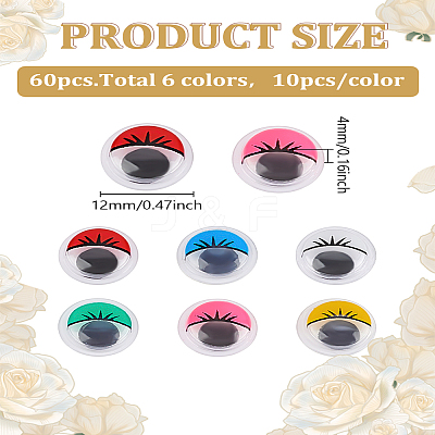 Half Round Plastic Doll Wiggle Eyes Cabochons DIY-LP0001-89C-1