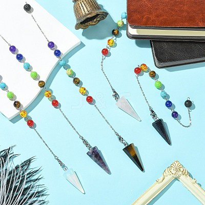 Natural & Synthetic Gemstone & Resin Dowsing Pendulum Big Pendants PALLOY-GO00022-1