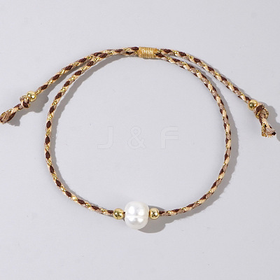 Natural Freshwater Pearl Bead Braided Bead Bracelets JH8725-4-1