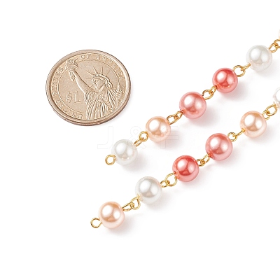 Handmade Glass Pearl Beaded Chain AJEW-JB01134-04-1