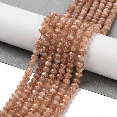 Natural Gold Sunstone Beads Strands G-B088-D18-02-1