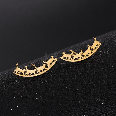304 Stainless Steel Stud Earrings EJEW-H095-03G-1