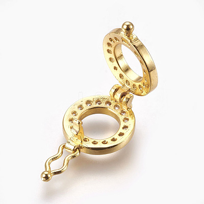 Brass Micro Pave Cubic Zirconia Enhancer Shortener Bails KK-P164-01G-1