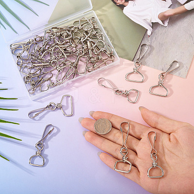 32Pcs 4 Styles Iron Swivel Clasps IFIN-TA0001-79-1