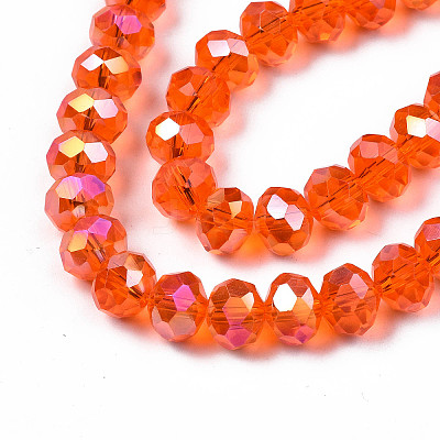 Electroplate Glass Beads Strands X-EGLA-A034-T8mm-B22-1