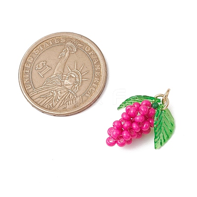 Glass Seed Beaded Grape Pendants PALLOY-MZ00467-1