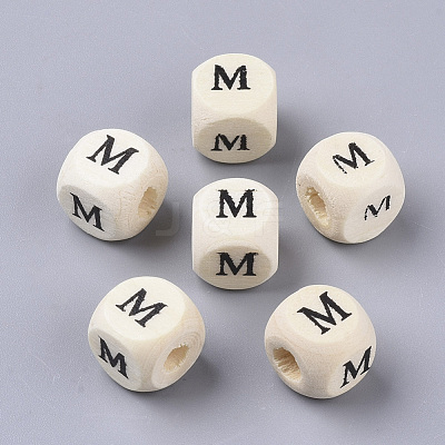Printed Natural Wood Beads WOOD-T026-001M-1