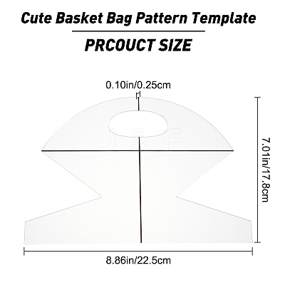 Acrylic Cookie Basket Bag Template AJEW-WH0245-38B-1