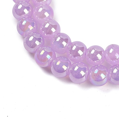 Baking Paint Electroplate Glass Beads Strands GLAA-G120-01D-1