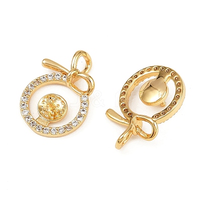 Brass Micro Pave Clear Cubic Zirconia Peg Bails X1-KK-B137-16G-1