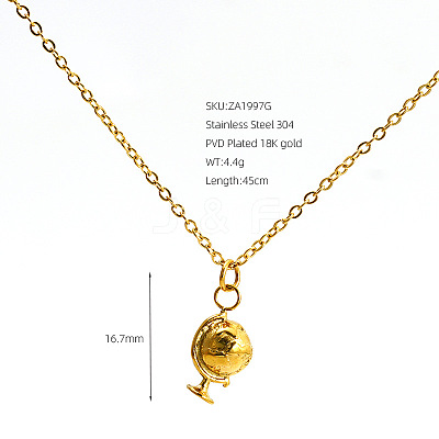 304 Stainless Steel Pendant Necklaces for Women WG45467-03-1