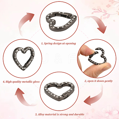 20Pcs Zinc Alloy Rhinestone Spring Gate Rings FIND-SP0004-36B-1