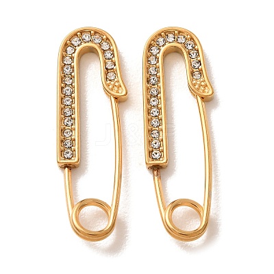304 Stainless Steel Rhinestone Safety Pin SA-CBAE39F-03G-B-1