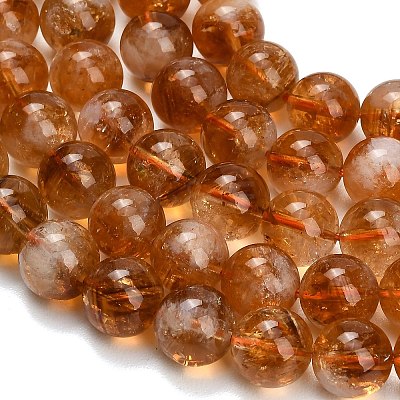 Hearted Natural Citrine Beads Strands GG-T002-A02-10mm-1