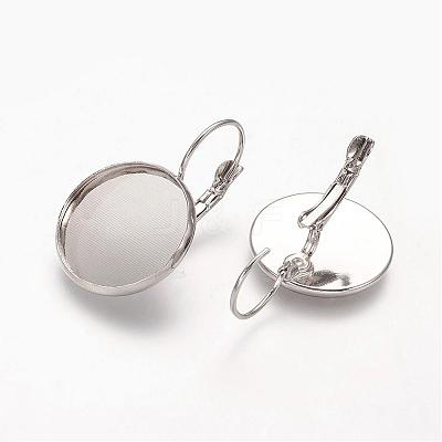 Brass Leverback Earring Findings KK-H024-P-1