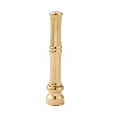 Golden Tone Brass Wax Seal Stamp Head with Bamboo Stick Shaped Handle LS-STAM-K001-05G-X-1