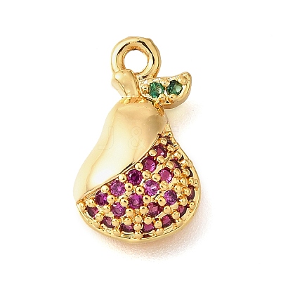 Brass Micro Pave Clear Cubic Zirconia Pendants KK-U065-05F-G-1