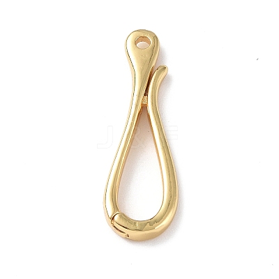 Rack Plating Brass Hook Clasps KK-E073-01G-1