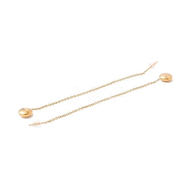 Long Chain with Round Ball Dangle Stud Earrings EJEW-A067-17G-1