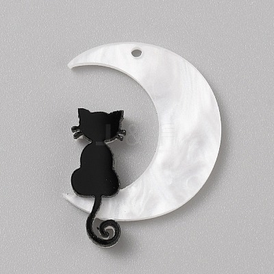 Opaque Acrylic Pendants MACR-WH0014-02B-1