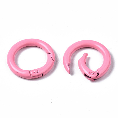Spray Painted Eco-Friendly Alloy Spring Gate Rings PALLOY-T080-01-NR-1