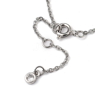 Brass Micro Pave Clear Cubic Zirconia Charms Bracelets BJEW-JB05400-03-1