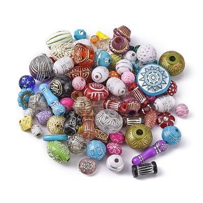 Plated Acrylic Beads X-MACR-R546-08-1