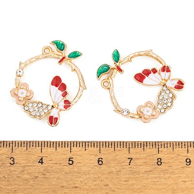 Rack Plating Alloy Enamel Pendants FIND-A040-04KCG-01-1