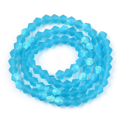 Imitate Austrian Crystal Bicone Frosted Glass Beads Strands EGLA-A039-T3mm-MB19-1