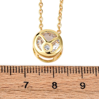 Brass Pave Cubic Zirconia Birth Stone Constellation Pendant Cable Chain Necklaces NJEW-D334-01G-03-1