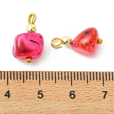 Natural Agate(Dyed & Heated) Tumbled Stone Pendants PALLOY-JF05540-03-1