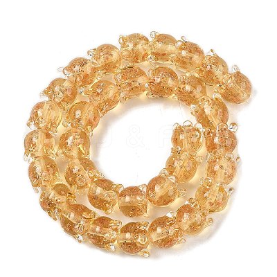 Gold Sand Lampwork Beads Strands LAMP-P069-02A-08-1