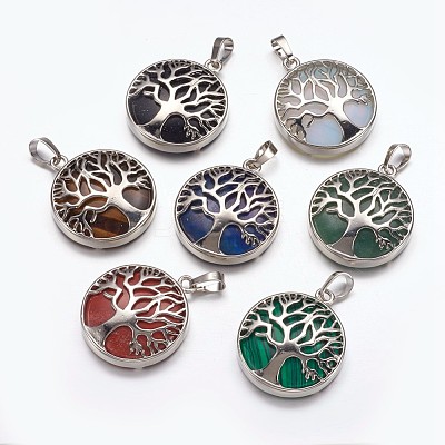 Natural & Synthetic Mixed Stone Pendants G-E449-C-1