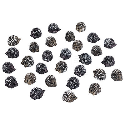 30Pcs 2 Colors Synthetic Resin Hedgehog Miniature Ornaments DJEW-GA0001-68-1