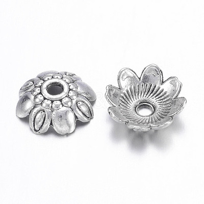 Tibetan Style Alloy Bead Caps X-LF0370Y-1