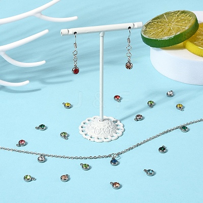 20Pcs 303 Stainless Steel Rhinestone Charms STAS-YW0001-17-1