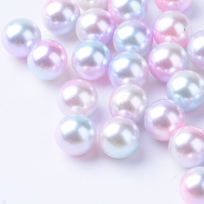 Rainbow Acrylic Imitation Pearl Beads OACR-R065-8mm-02-1