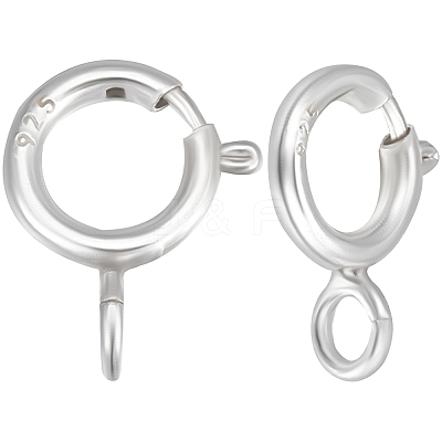 20Pcs 925 Sterling Silver Spring Ring Clasps STER-BBC0001-47-1