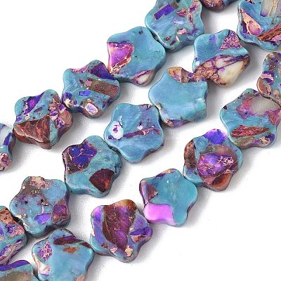 Dyed Synthetic Imperial Jasper Beads Strands G-D337-10mm-B02-1