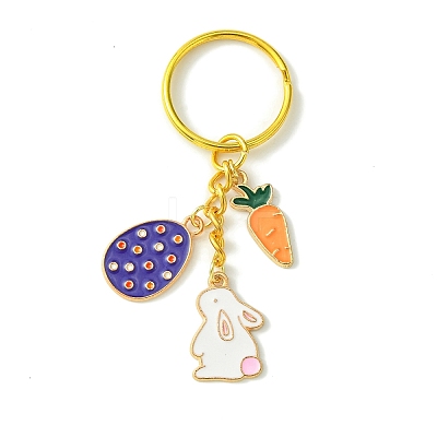 Easter Egg & Rabbit & Carrot Alloy Enamel Pendant Keychain KEYC-JKC00580-04-1