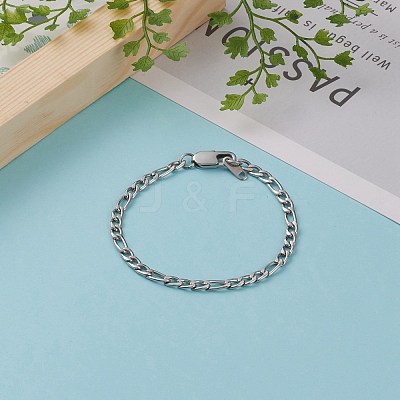 Tarnish Resistant Women' s 304 Stainless Steel Figaro Chains BJEW-JB05841-01-1
