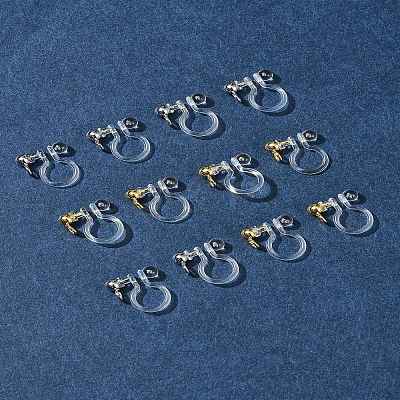 12Pcs 2 Colors 304 Stainless Steel and Plastic Clip-on Earring Findings KY-FS0001-28-1