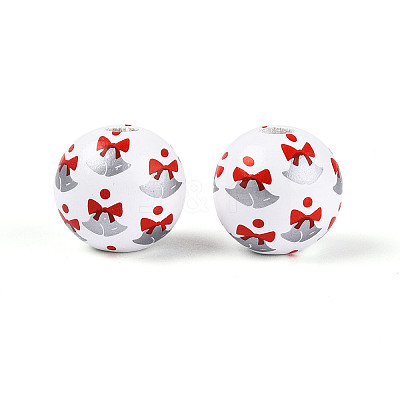 Spray Painted Schima Wood Beads WOOD-T032-36A-1