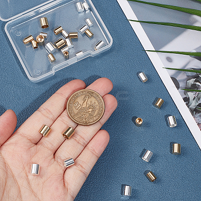 36Pcs 6 Style 201 Stainless Steel Cord Ends STAS-UN0044-40-1