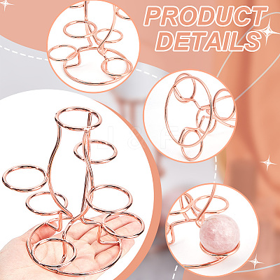 7-Slot Iron Easter Egg Display Stands ODIS-WH0058-21A-RG-1