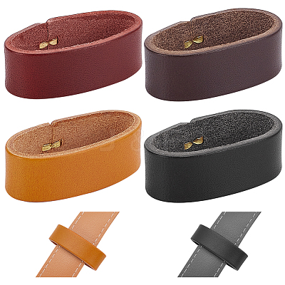 4Pcs 4 Colors Cowhide Leather Loop Keepers FIND-WR0010-63-1