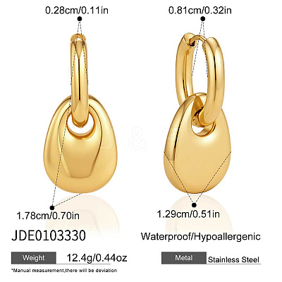 304 Stainless Steel Hoop Dangle Earrings for Women WG157E2-02-1
