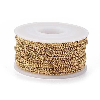 Ion Plating(IP) 304 Stainless Steel Twisted Chains Curb Chains CHS-H007-39G-1