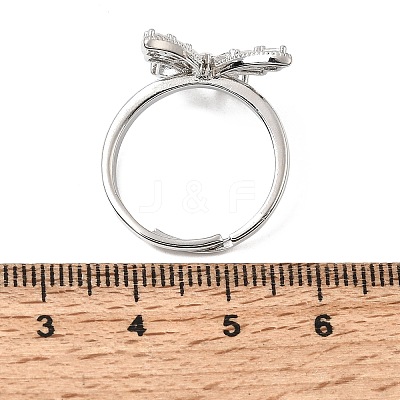 Brass Micro Pave Clear Cubic Zirconia Cuff Open Ring CU-CBA5C10-10P-1